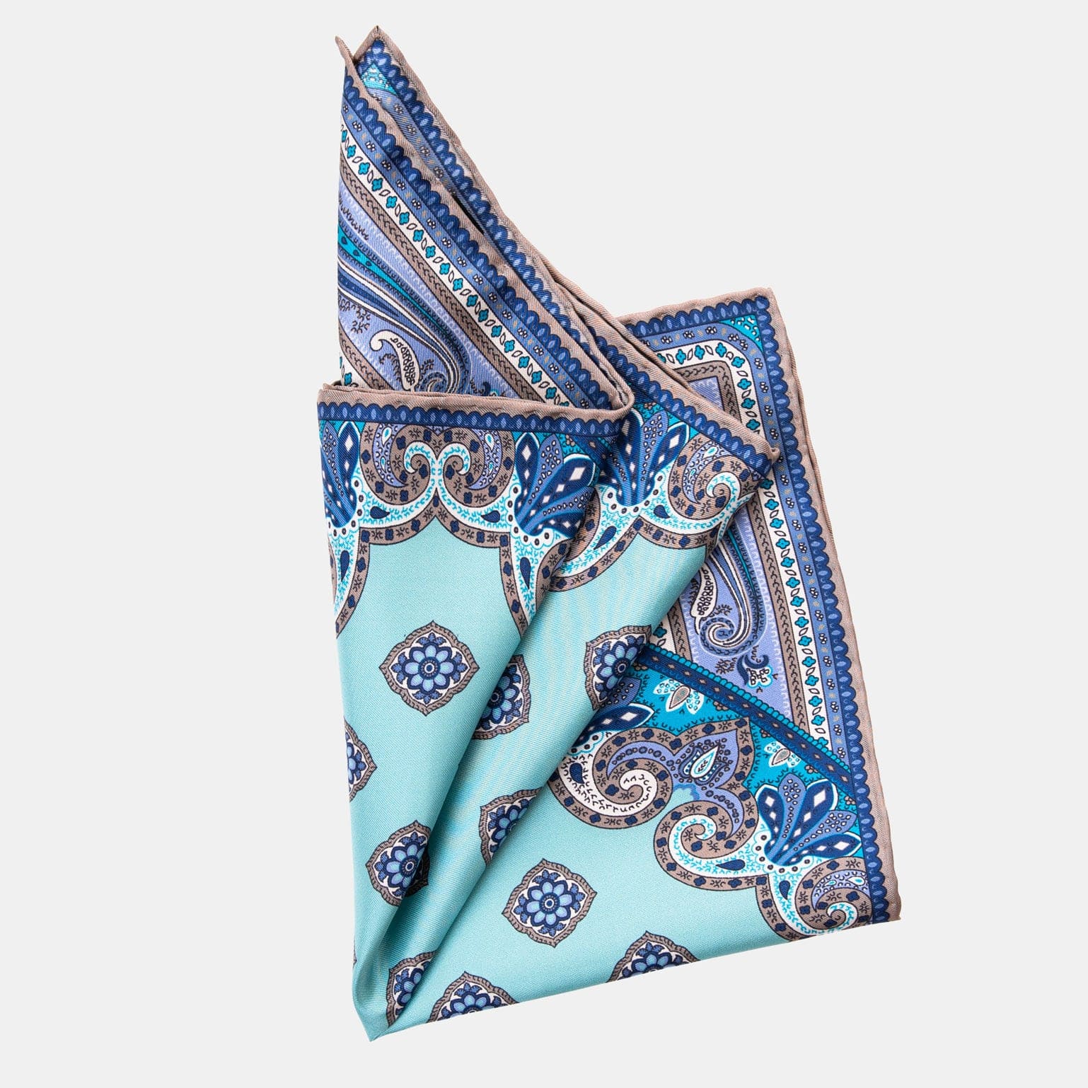 Light blue silk pocket square