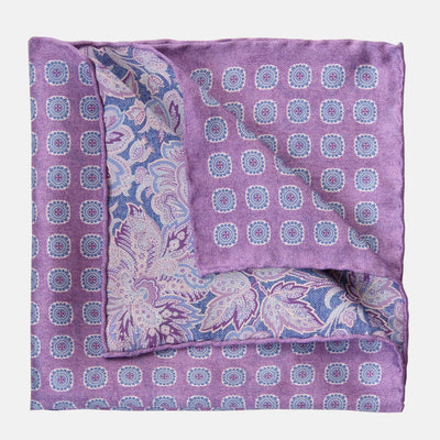 Lavender Double Sided Silk Pocket Square