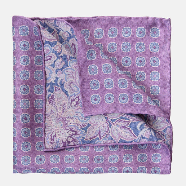 Lavender Double Sided Silk Pocket Square