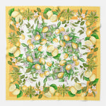 Designer Italian Silk Square Scarf - Yellow