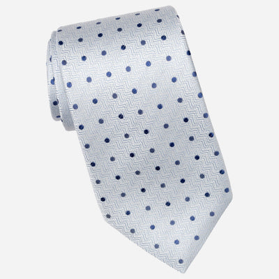 Sky Blue Polka Dot Italian Silk Tie