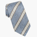 Denim Blue Stripes Italian Silk Tie