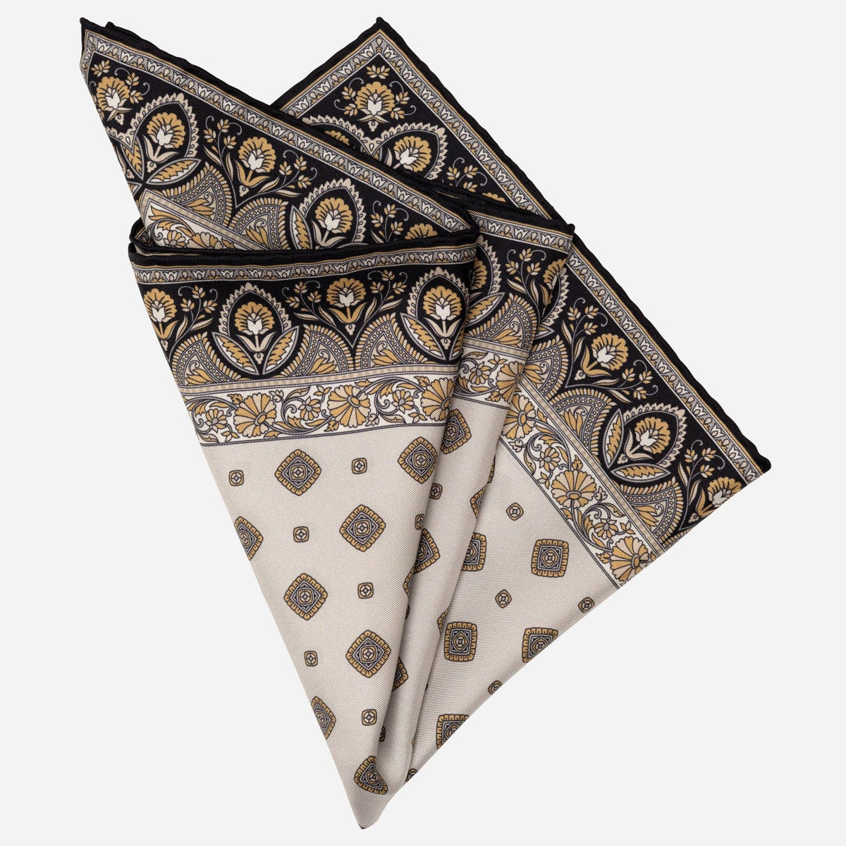 Light Grey Silk Pocket Square from Italy
