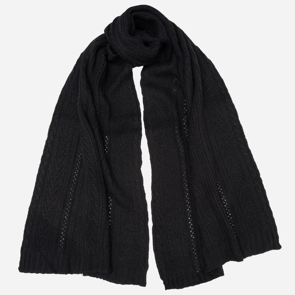 Black Italian Pure Cashmere Scarf