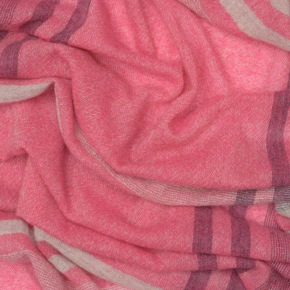 Pink Plaid 100% Italian Cashmere Scarf