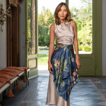 Italian silk scarf worn as skirt