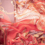 Women's Equestrian Italian Red Long Silk Scarf