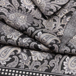 Men's Italian Black Paisley Silk Scarf