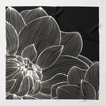 Luxury Italian silk neck scarf lotus flower print
