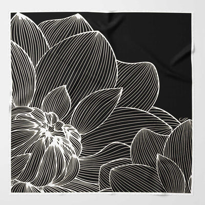 Luxury Italian silk neck scarf lotus flower print