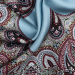 Blue & Burgundy Silk Italian Pocket Square