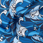 Blue Floral Italian Silk Pocket Square