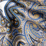Blue Paisley Silk Italian Pocket Square