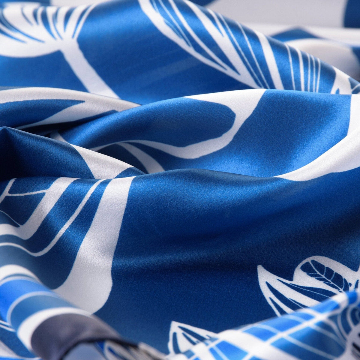 Blue Italian Silk Satin Evening Shawl