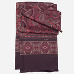 Men's Italian Bordeaux Paisley Silk Scarf