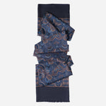Men's Italian Brown & Blue Paisley Silk Scarf