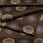 Italian Designer Men's Brown Silk Scarf