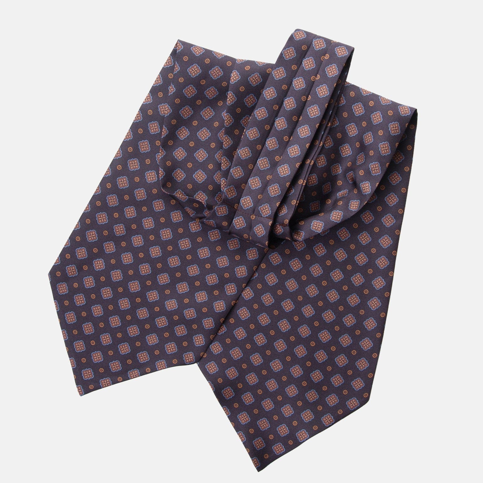 Dark Brown Silk Ascot Tie Day Cravat 