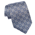 Luxury handmade blue Italian silk necktie