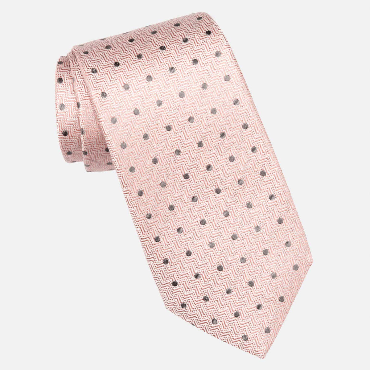 Pink Polka Dot Italian Handmade Silk Tie