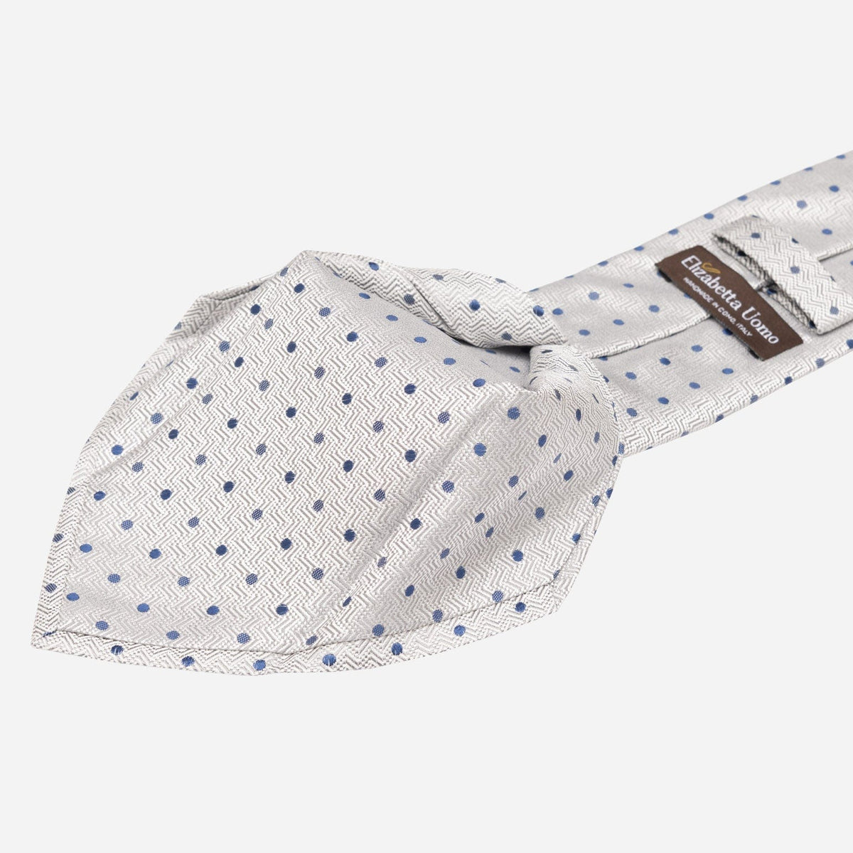 Grey Polka Dot Italian Handmade Silk Tie
