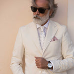 luxury silk tie white polka dots