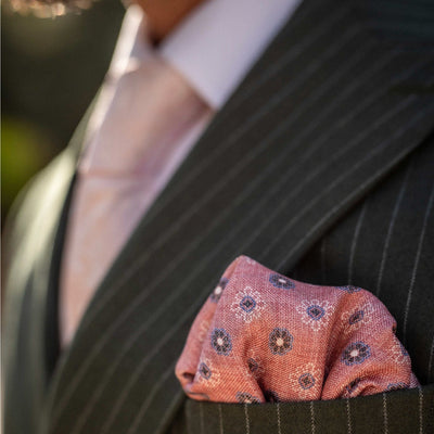 Pink Double Sided Silk Pocket Square