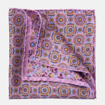 Pink Floral Silk Pocket Square - Handrolled