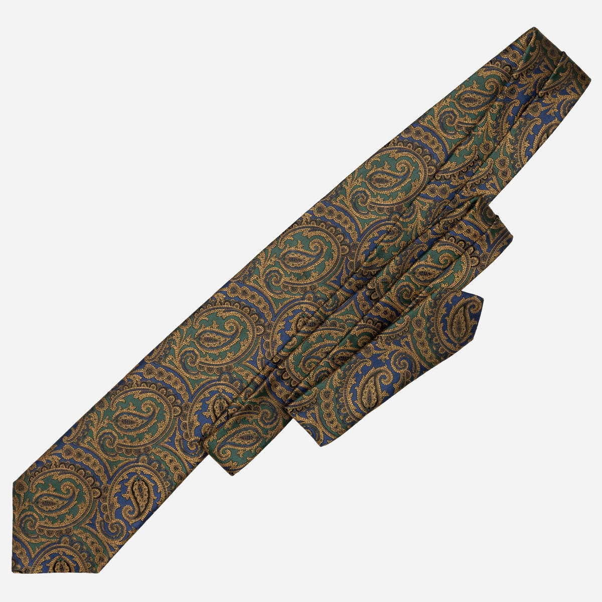 Men's Emerald and Sapphire Paisley Silk Tie