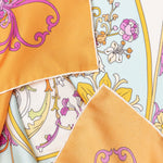Designer Italian Silk Square Scarf - Orange