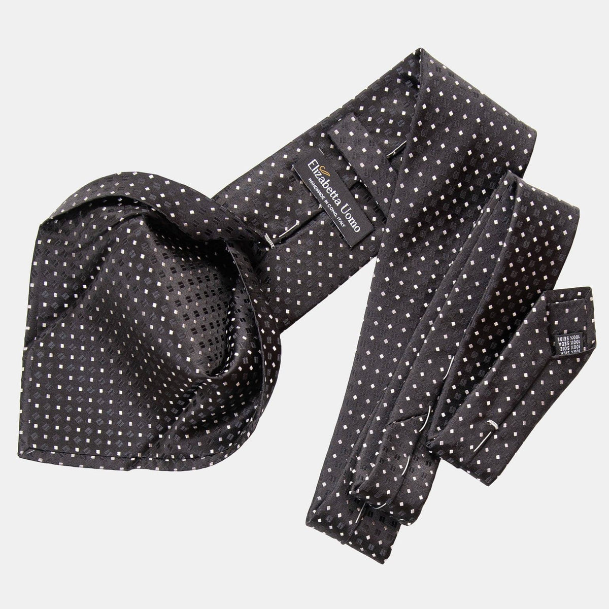 Black Formal Silk Jacquard Tie - Made in Italy