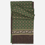 Italian Designer Green Silk Scarf for Men
