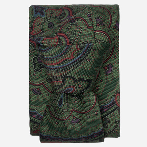 Green Paisley Handmade Italian Silk Tie