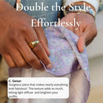 Large luxury hand-rolled double sided pocket square