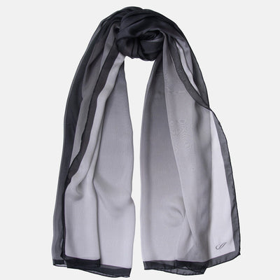 Black Ombre Large Silk Wrap Shawl