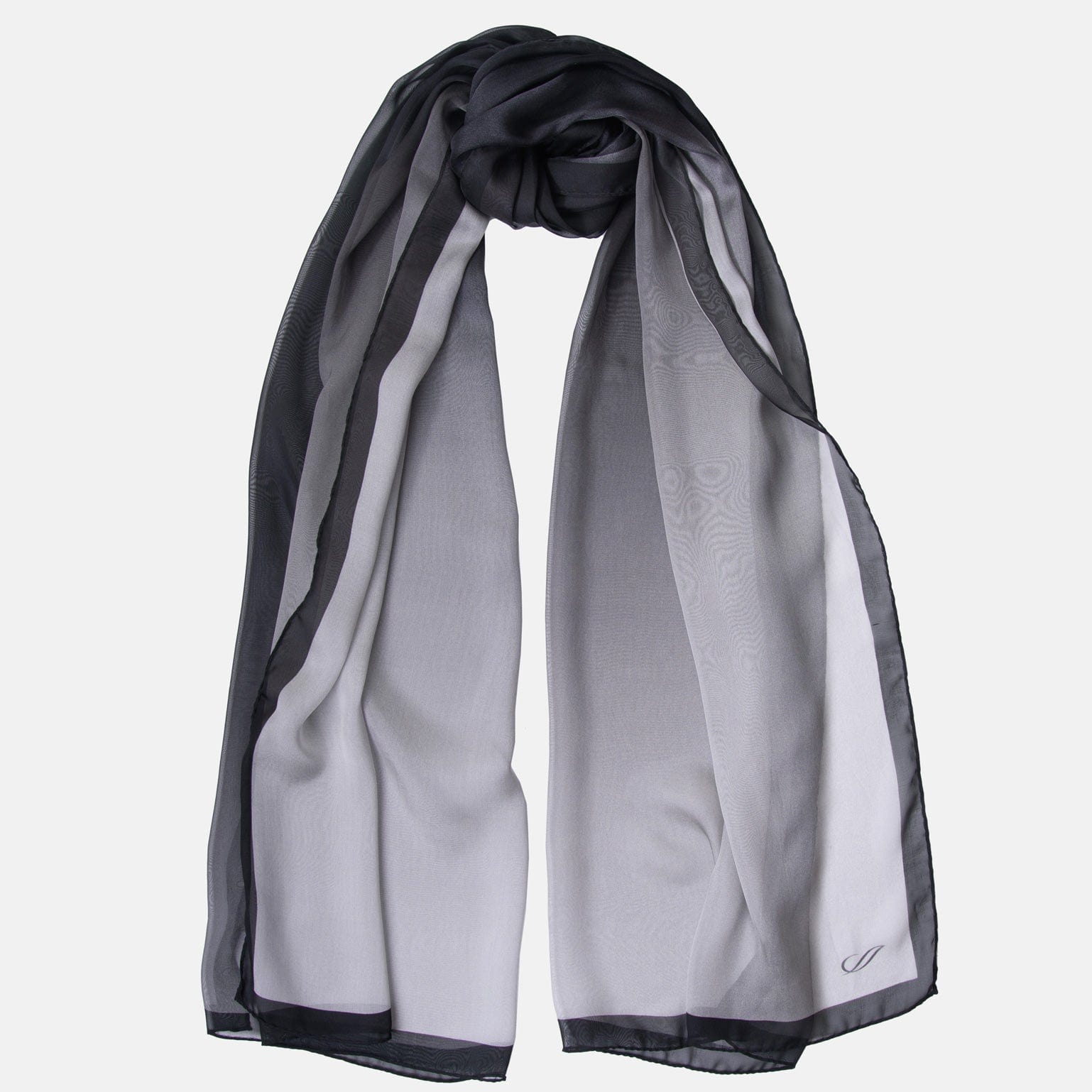 Black Ombre Large Silk Wrap Shawl