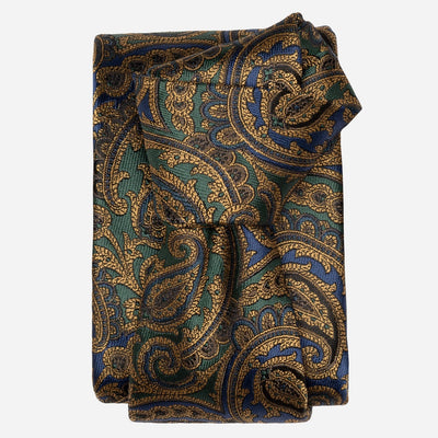 Men's Emerald and Sapphire Paisley Silk Tie