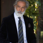 Men's luxury designer woven silk tie made in Italy