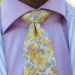 Yellow Floral Handmade Italian Silk Tie