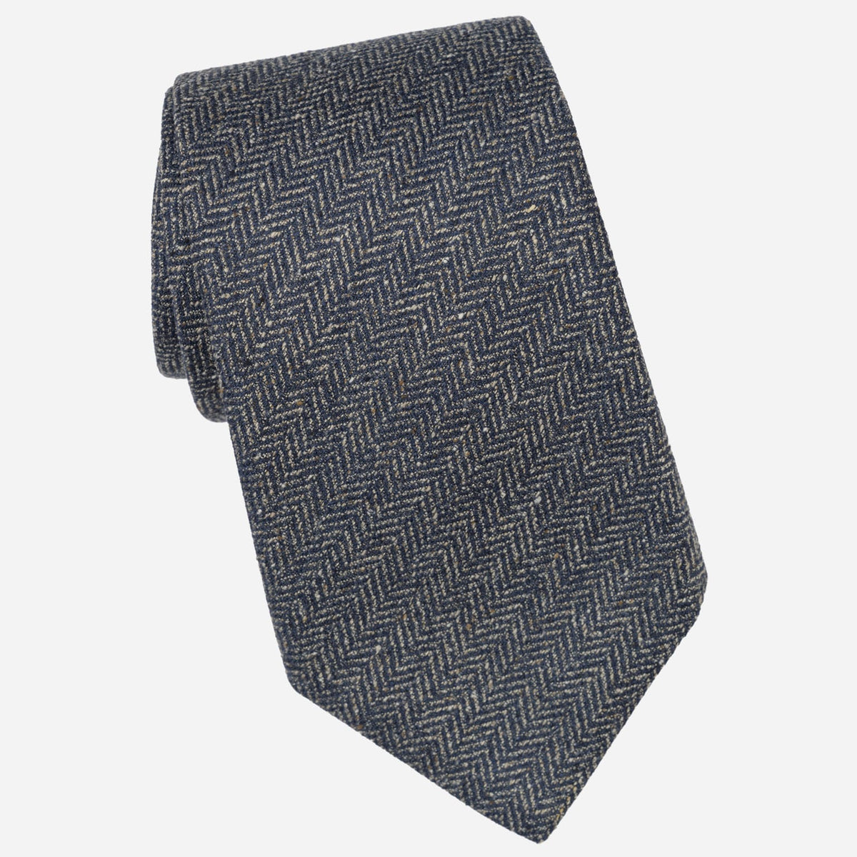 Textured Matte Navy Blue Silk Tie
