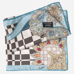 Women's Silk Bandana Abstract Aqua
