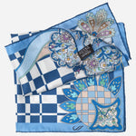 Women's Silk Bandana Abstract Blue