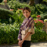 Designer Italian Silk Scarf - Purple
