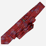 Designer Crimson Red Paisley Silk Tie