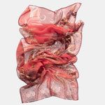 Women's Equestrian Italian Red Long Silk Scarf