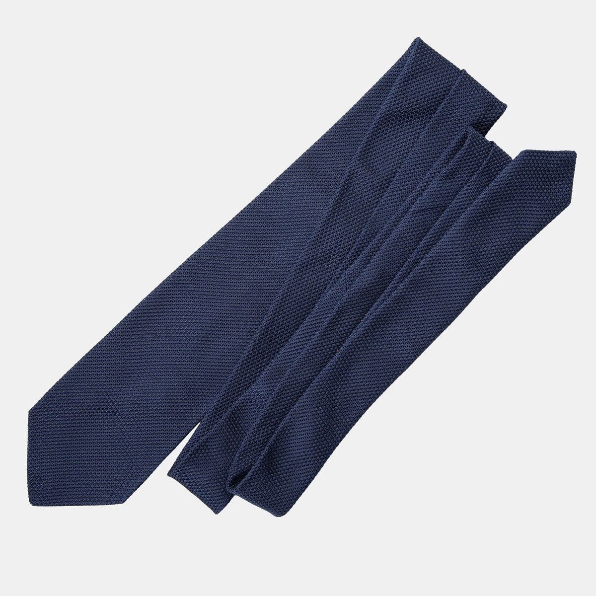 Italian Extra Long Grenadine Silk Tie - Navy Blue