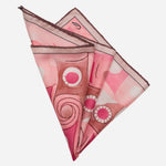 Pink & Brown Silk Italian Pocket Square