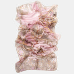 Women's Equestrian Italian Pink Long Silk Scarf