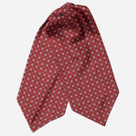 Italian Designer Red Silk Ascot Tie