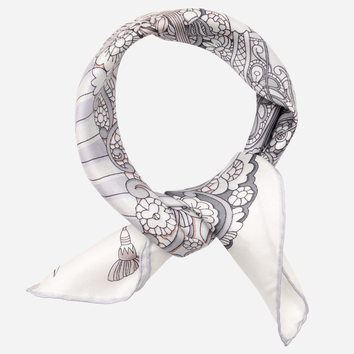 Silver Italian Silk Bandana for Women